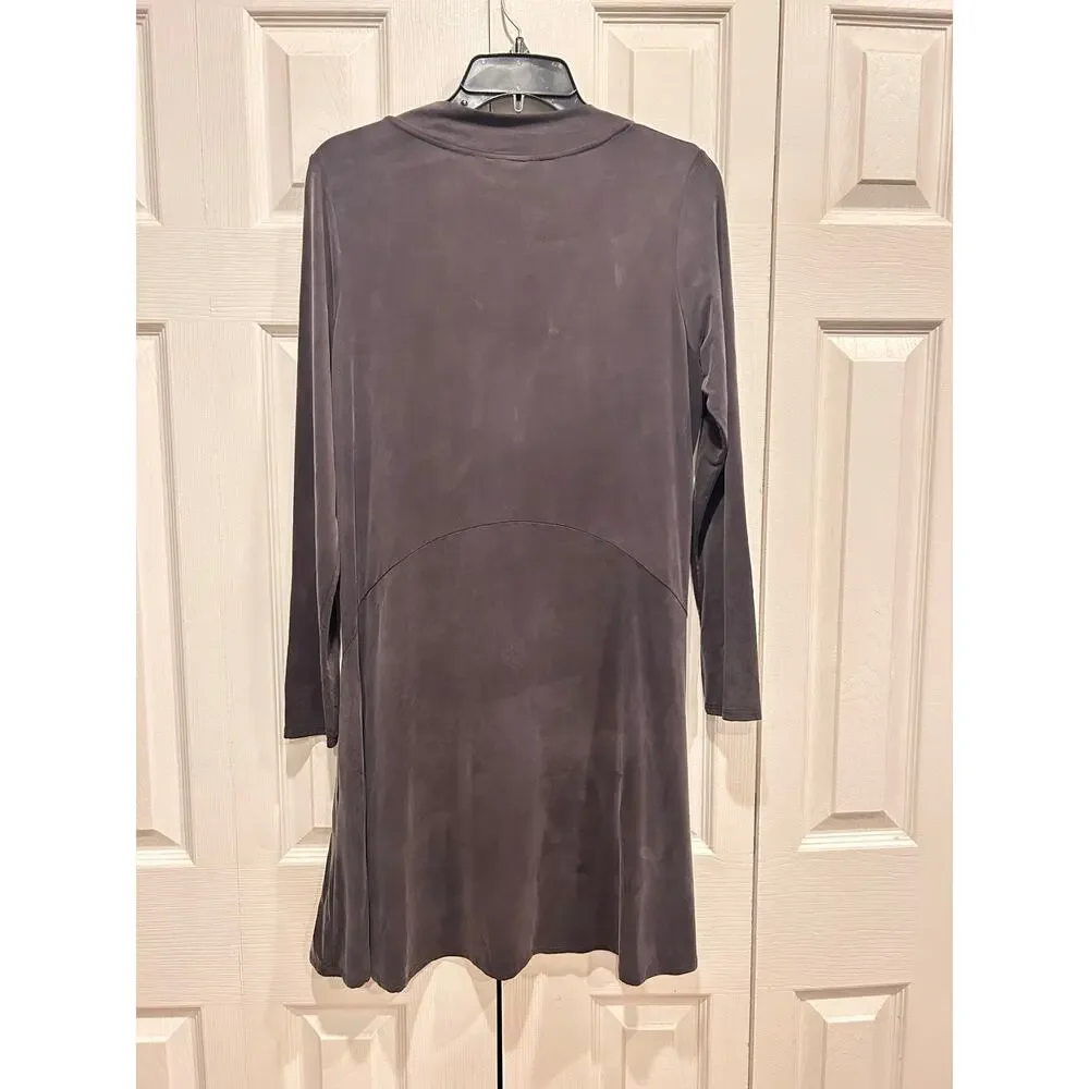 Anthropologie Dolan Left Coast Toute V Neck Gray Boho Swing Dress Small - Picture 3 of 6